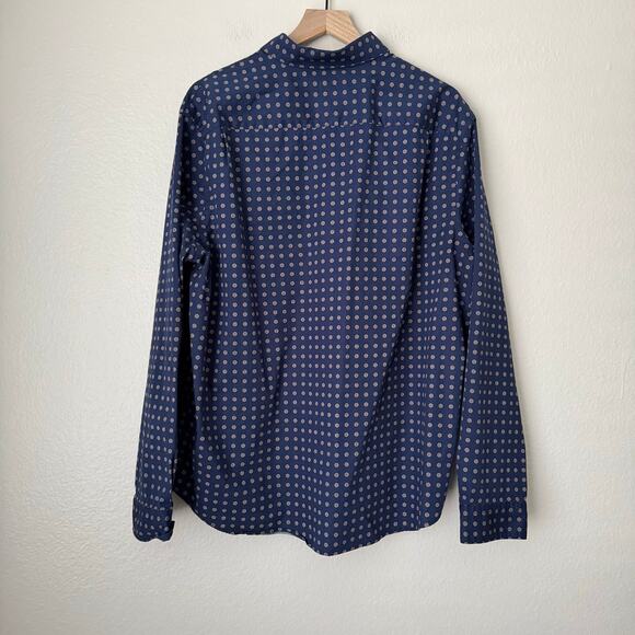 EXPRESS Mens Blue Pattern Dress Shirt Button Up Work Office Club Formal Size XL - Picture 7 of 10